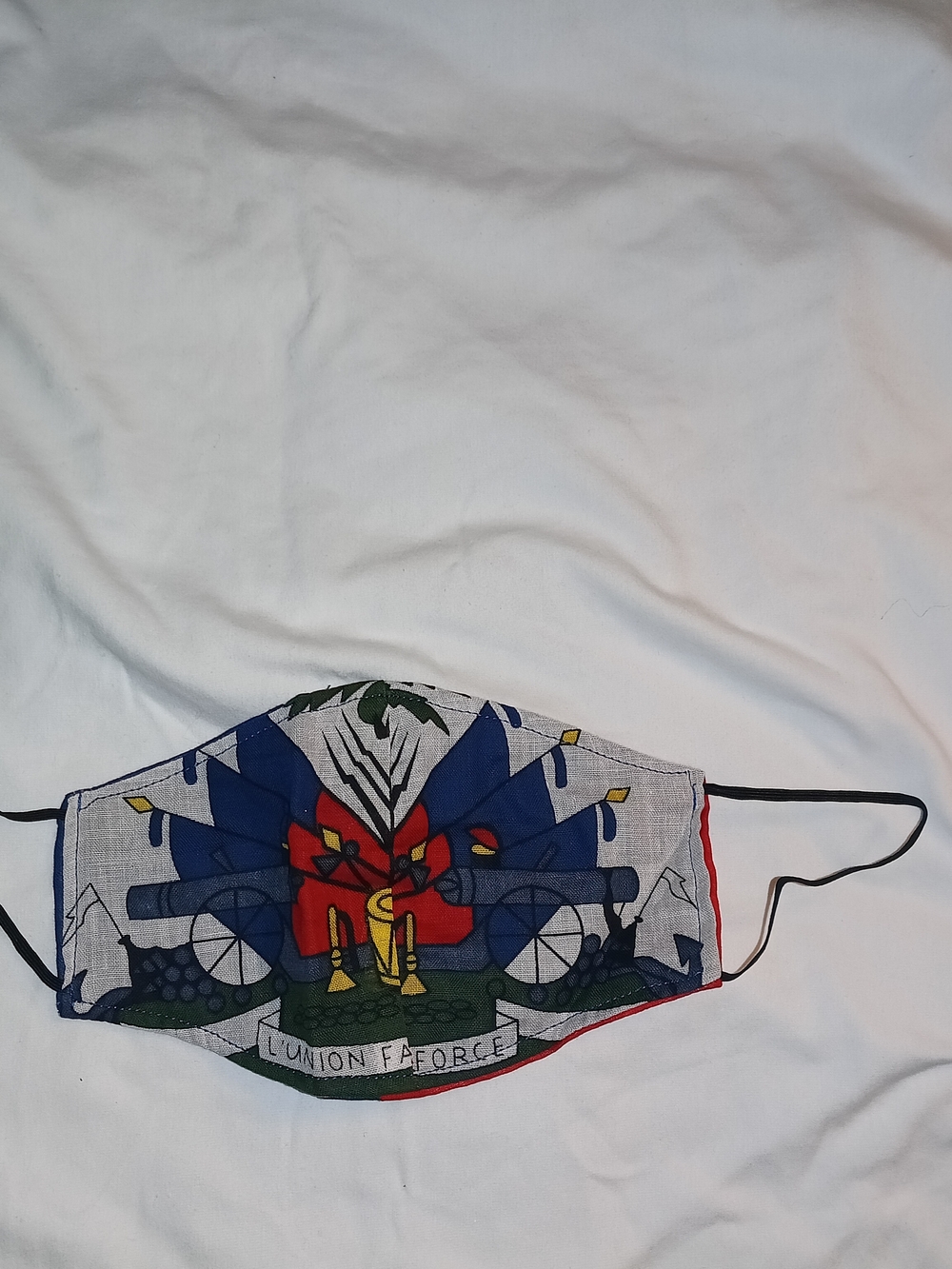 Haitian Flag Handmade Decorative Face Mask Celebrate Haitian Flag Day